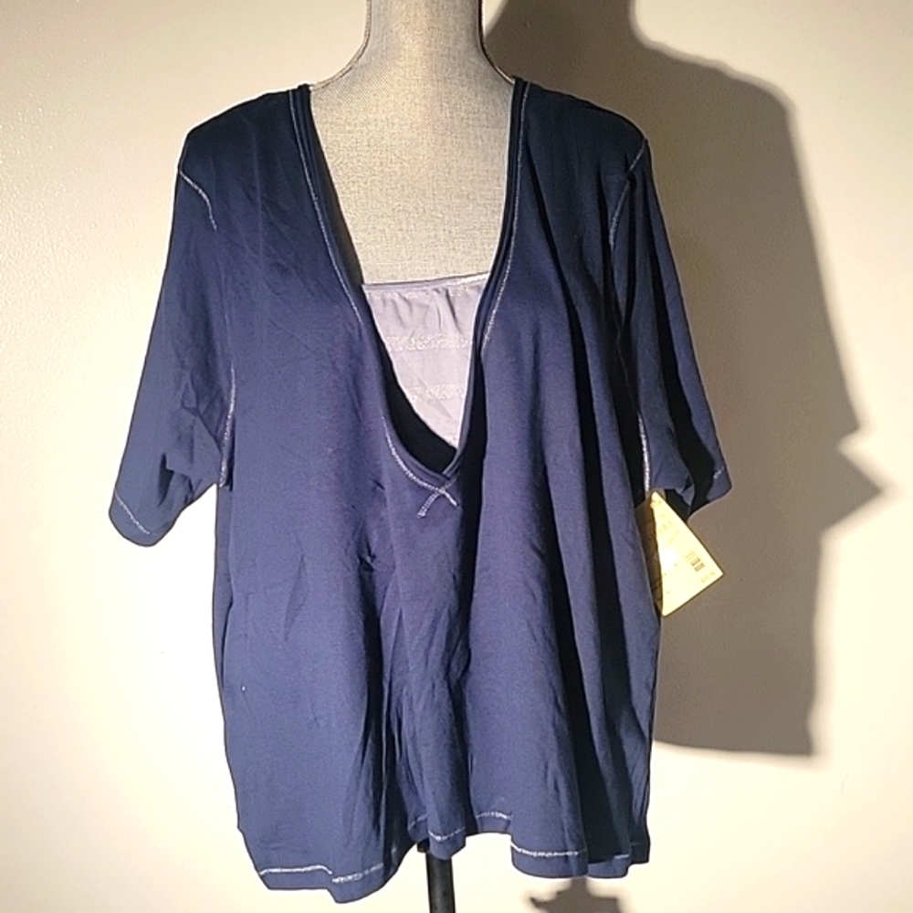 High Sierra Woman's Sapphire Coal Blouse, Size: 3X, NWT